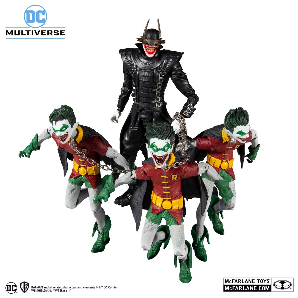 McFarlane‎ Toys DC Multiverse: The Batman Who Laughs and 3 Robins w/ diff. faces
